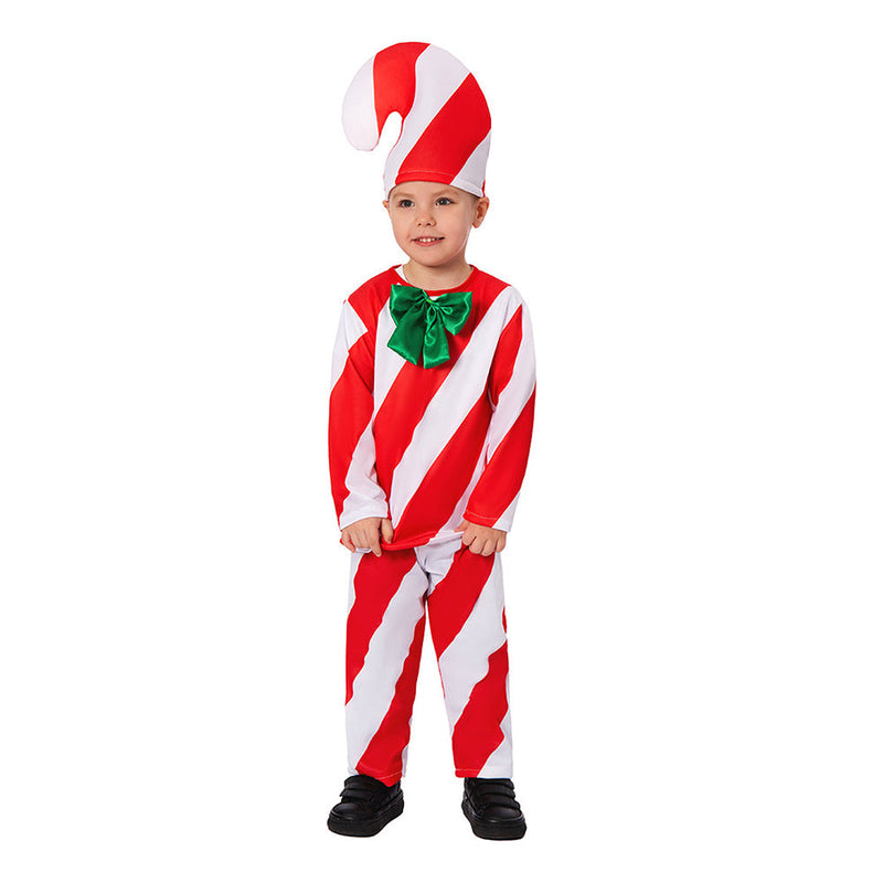 VeeGet Kids Children Candy Cane Cosplay Costume Outfits Christmas Carnival Suit BoysKidsCostume