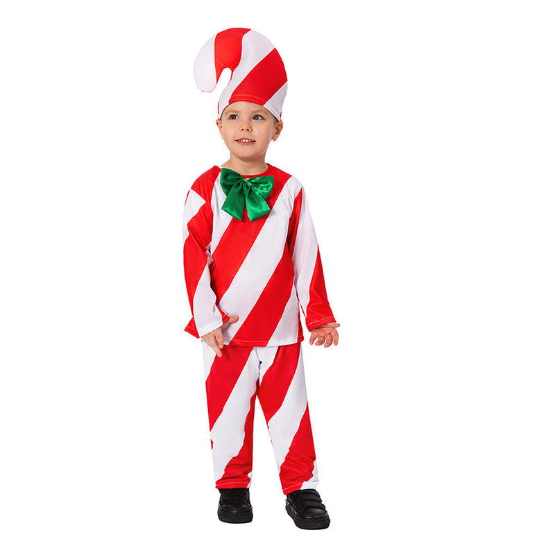 VeeGet Kids Children Candy Cane Cosplay Costume Outfits Christmas Carnival Suit BoysKidsCostume