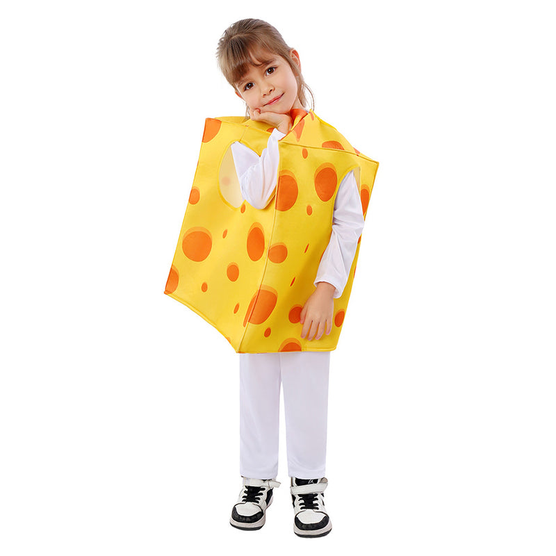 Kids Children Cheese Cosplay Costume Outfits Halloween Carnival Suit