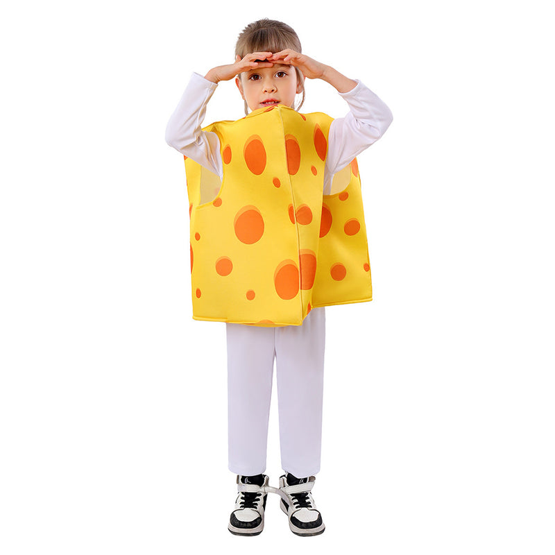 Kids Children Cheese Cosplay Costume Outfits Halloween Carnival Suit