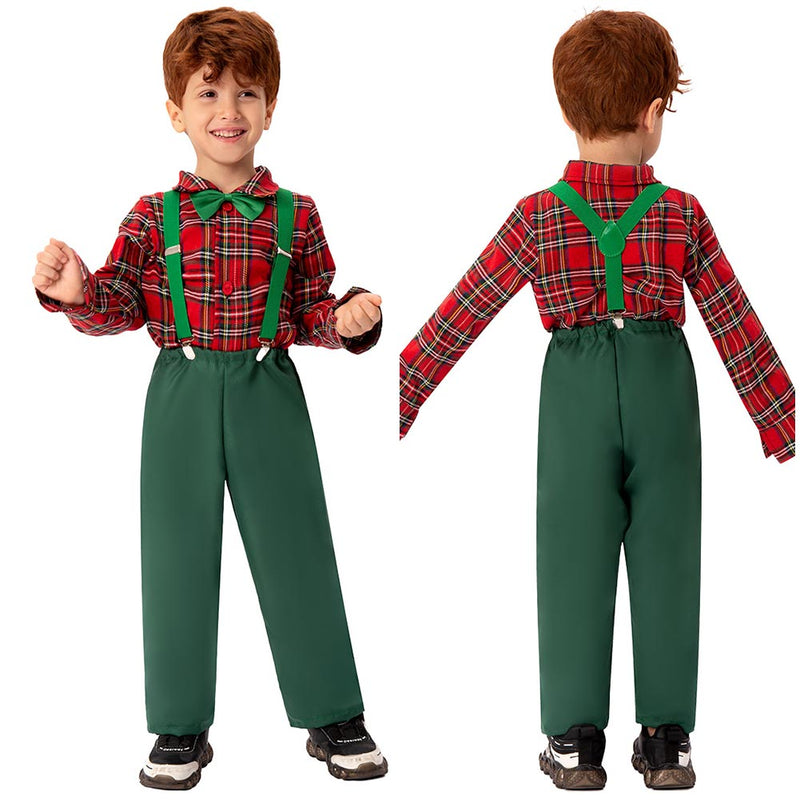 VeeGet Kids Children Christmas Scotland Cosplay Costume Outfits Christmas Carnival Suit BoysKidsCostume