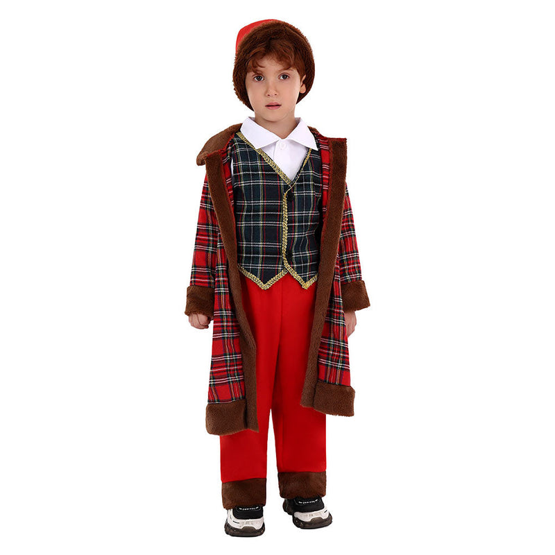 VeeGet Kids Children Christmas Scotland Costume Santa Clau Cosplay Costume Outfits Christmas Carnival Suit