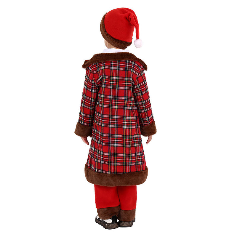 VeeGet Kids Children Christmas Scotland Costume Santa Clau Cosplay Costume Outfits Christmas Carnival Suit BoysKidsCostume