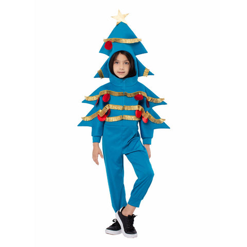 VeeGet Kids Children Christmas Tree Blue Cosplay Costume Outfits Christmas Carnival Suit