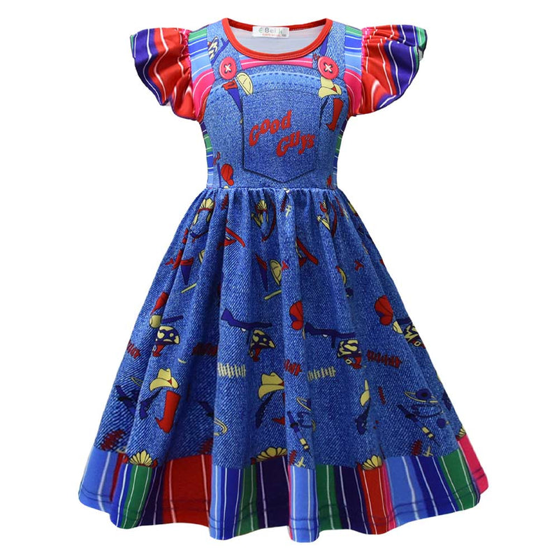 Kids Children Chucky Cosplay Costume Dress Outfits Halloween Carnival Suit