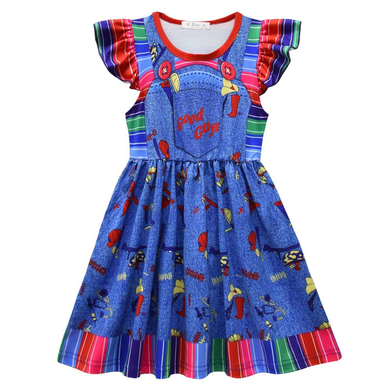 Kids Children Chucky Cosplay Costume Dress Outfits Halloween Carnival Suit