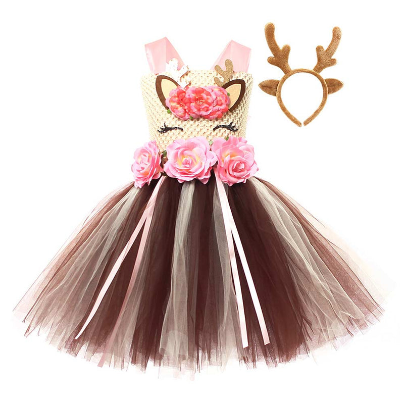 Kids Children Elk Reindeer Cosplay Costume Outfits Halloween Carnival Party Disguise Suit