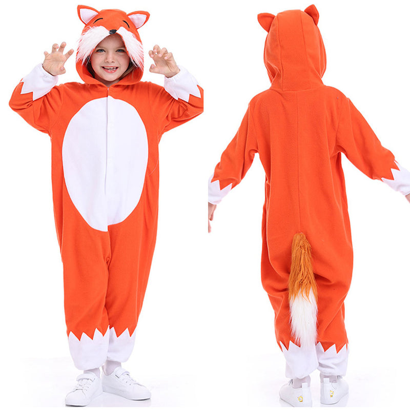 Kids Children FOX Jumpsuit Cosplay Costume Outfits Halloween Carnival Suit