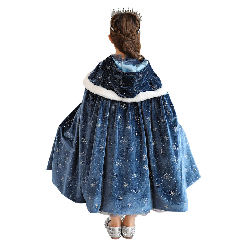 Kids children Frozen Elsa Cosplay Costume Cloak Outfits Halloween Carnival Suit