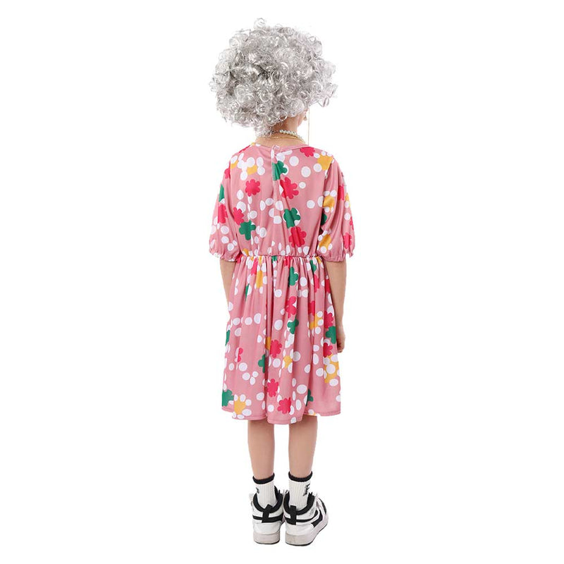 Kids Children Grandma Cosplay Costume Outfits Halloween Carnival Suit