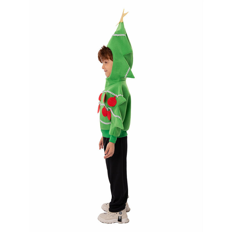 VeeGet Kids Children Green Jacket Outfits Christmas Tree Cosplay Costume Christmas Carnival Suit BoysKidsCostume