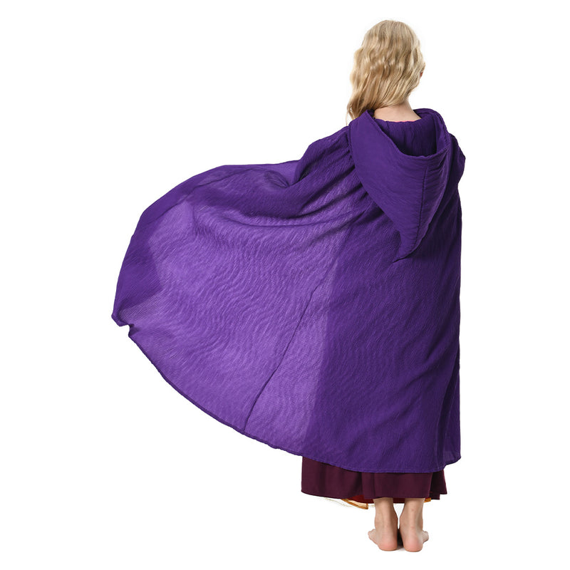 Kids Children Hocus Pocus 2 Sarah Sanderson Cosplay Costume Cloak Halloween Carnival Suit