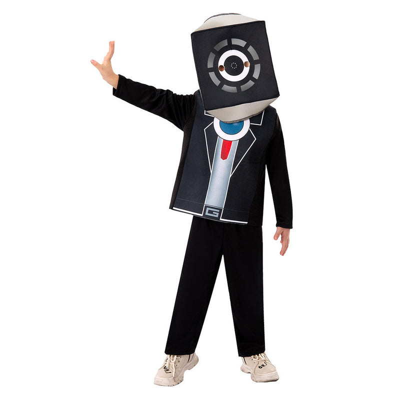 VeeGet Kids Children Horror Game Skibidi Toilet Peaker Man Cosplay Costume Outfits Halloween Carnival Suit BoysKidsCostume