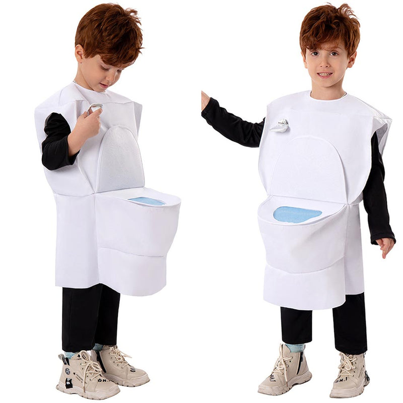 VeeGet Kids Children Horror Game Toilet man Cosplay Costume Outfits Halloween Carnival Suit BoysKidsCostume