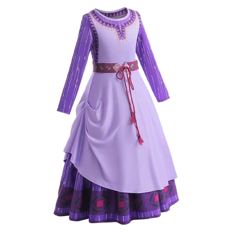 Kids Children Movie Wish 2023 ​- Asha Cosplay Costume Outfits Halloween Carnival Suit