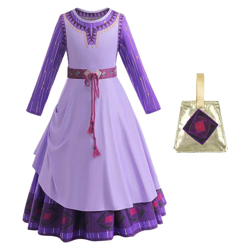 Kids Children Movie Wish 2023 ​- Asha Cosplay Costume Outfits Halloween Carnival Suit