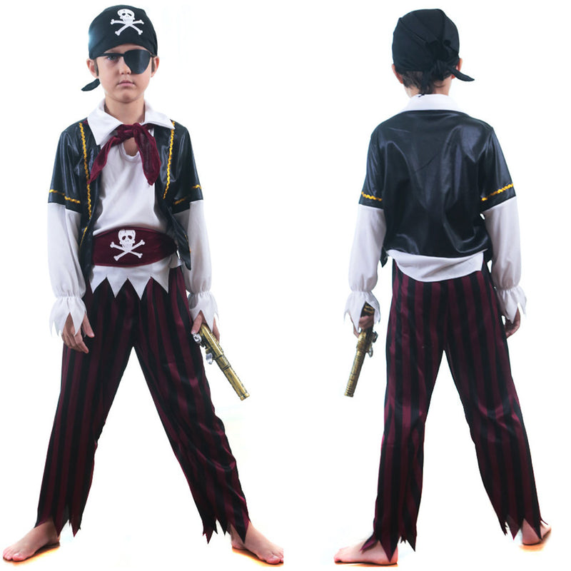 Kids Children Pirate Cosplay Costume Outfits Halloween Carnival Suit