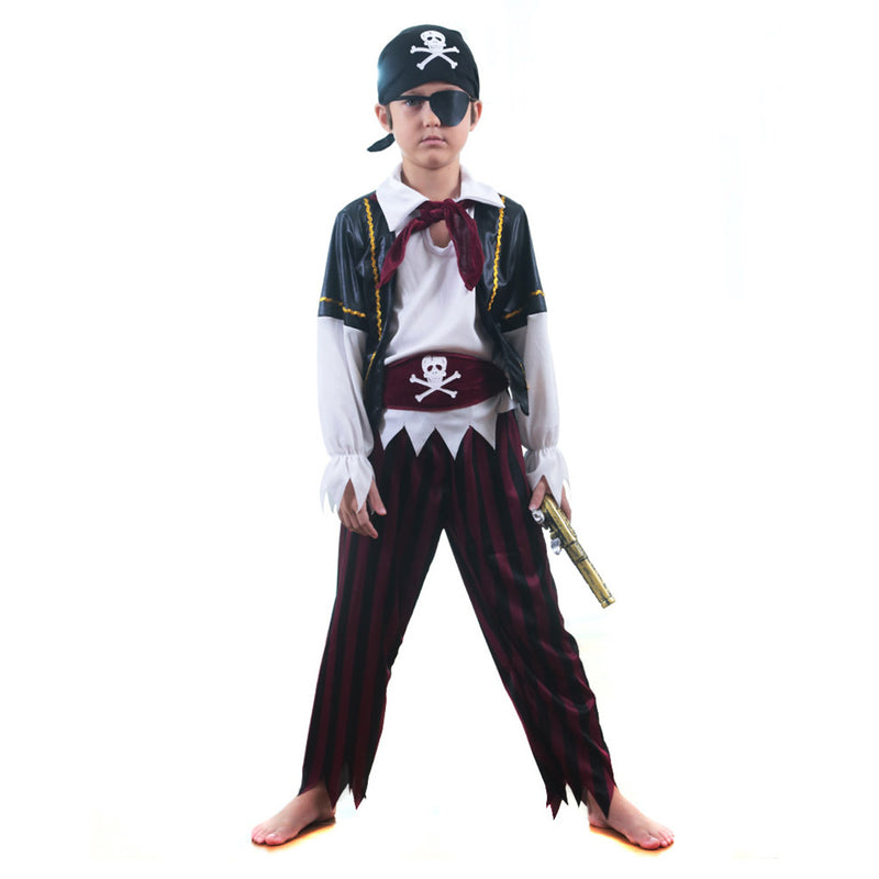 Kids Children Pirate Cosplay Costume Outfits Halloween Carnival Suit