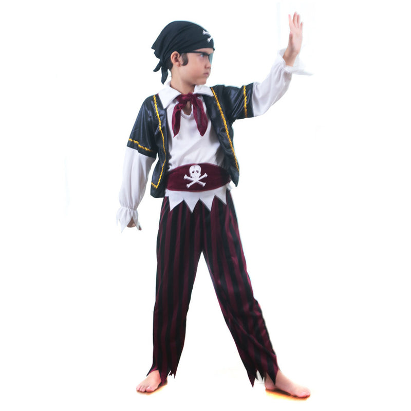 Kids Children Pirate Cosplay Costume Outfits Halloween Carnival Suit