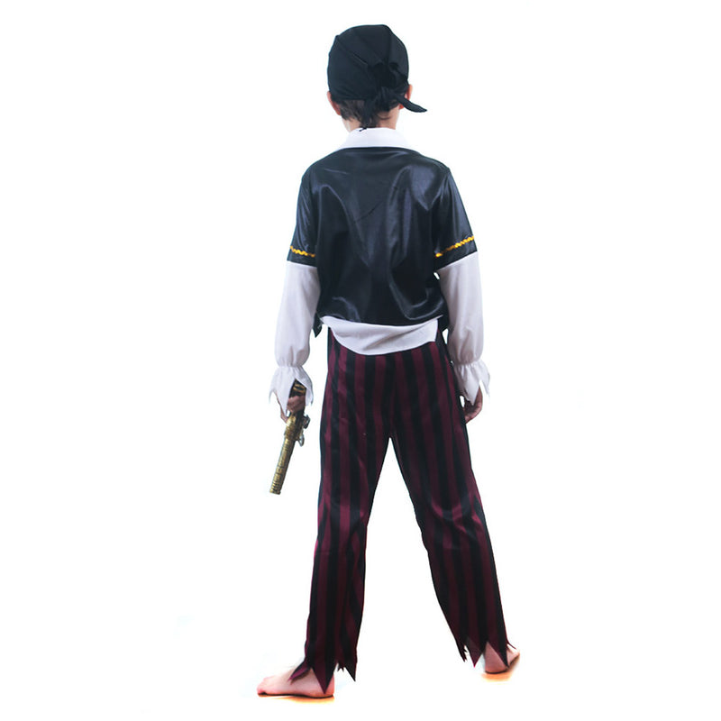 Kids Children Pirate Cosplay Costume Outfits Halloween Carnival Suit