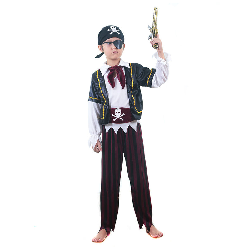 Kids Children Pirate Cosplay Costume Outfits Halloween Carnival Suit