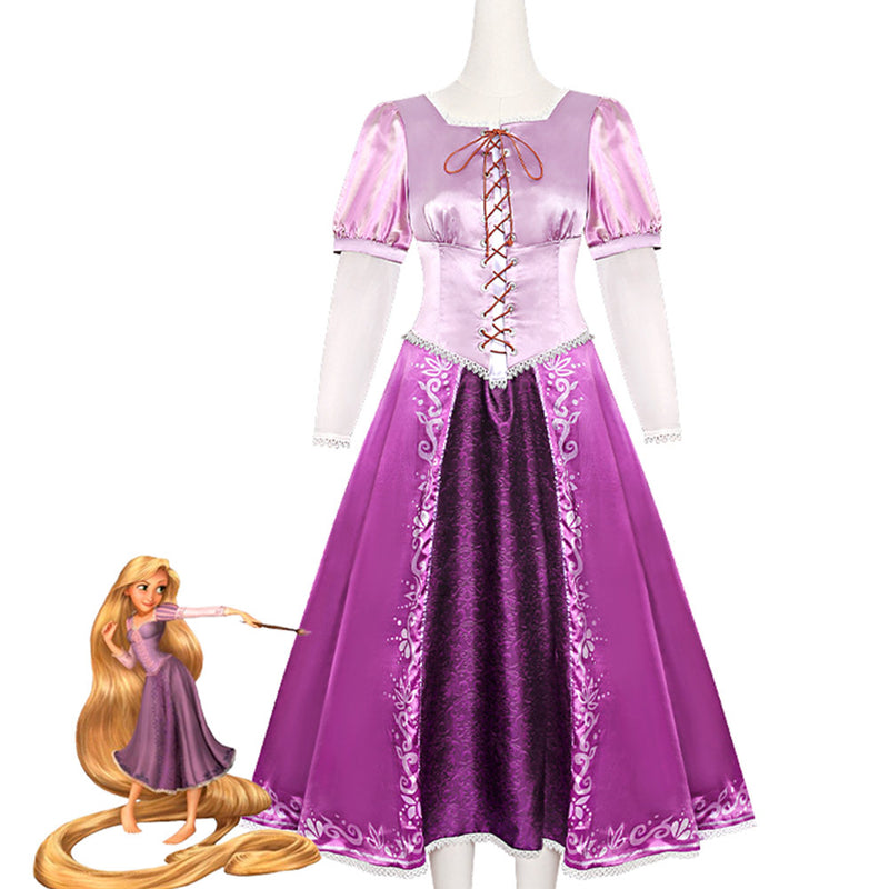 Kids Children Rapunzel Cosplay Costume Dress Outfits Halloween Carnival Suit