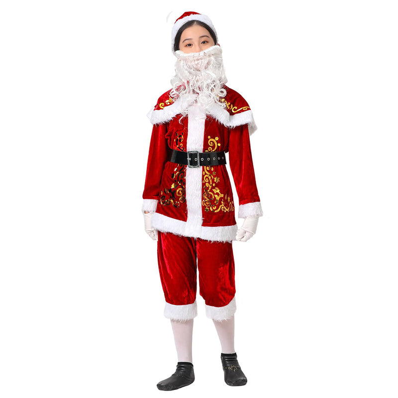 VeeGet Kids Children Santa Claus Cosplay Costume Outfits Christmas Carnival Suit