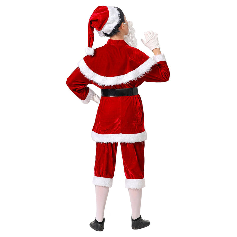 VeeGet Kids Children Santa Claus Cosplay Costume Outfits Christmas Carnival Suit GirlKidsCostume