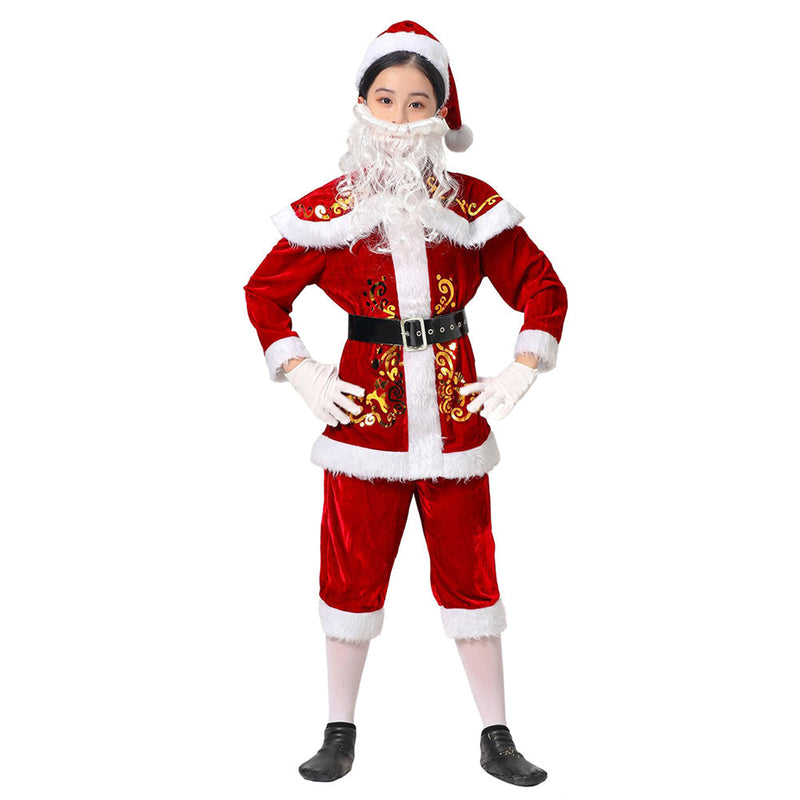 VeeGet Kids Children Santa Claus Cosplay Costume Outfits Christmas Carnival Suit GirlKidsCostume