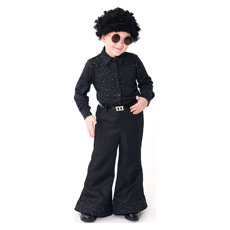 Kids Children‘s Retro American 70s Disco Sequin SingerCosplay Costume Outfits Halloween Carnival Suit