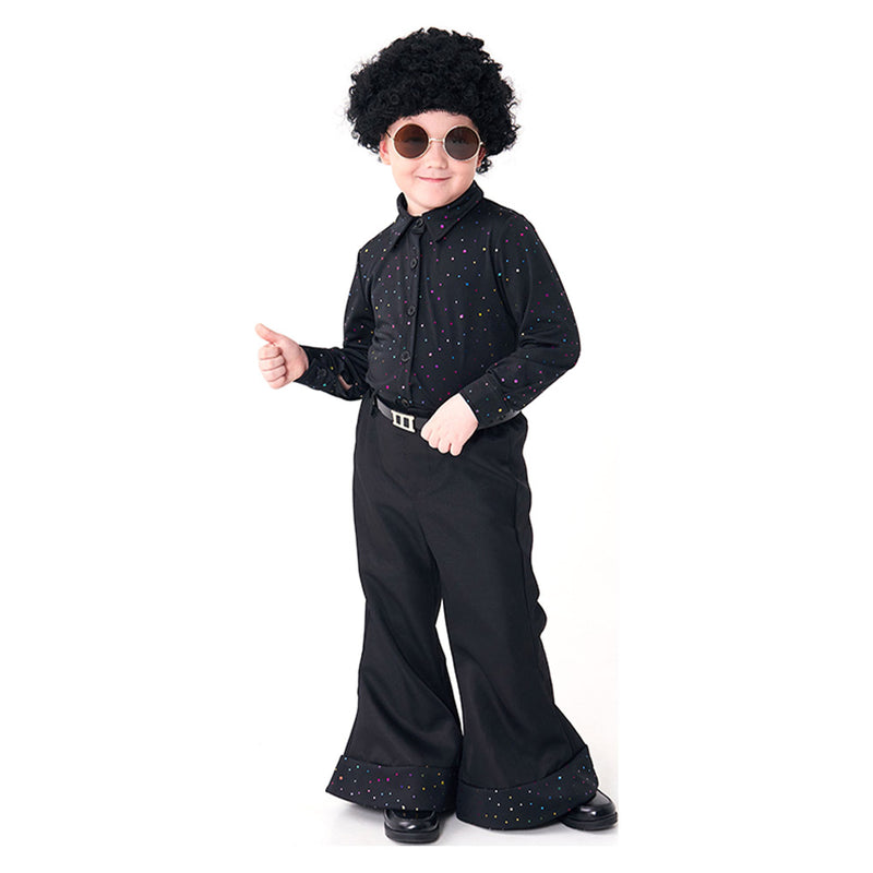 Kids Children‘s Retro American 70s Disco Sequin SingerCosplay Costume Outfits Halloween Carnival Suit