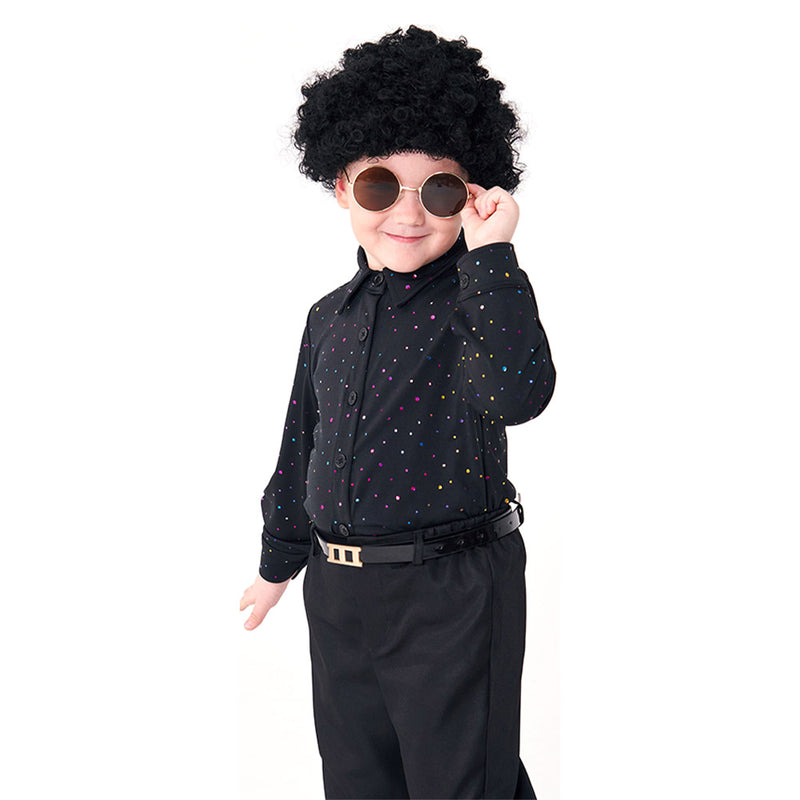 Kids Children‘s Retro American 70s Disco Sequin SingerCosplay Costume Outfits Halloween Carnival Suit