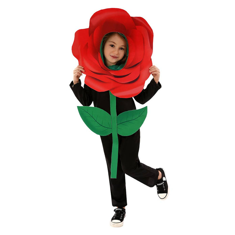 Kids Christmas rose  Plant Cosplay Costume Outfits Halloween Carnival Suit