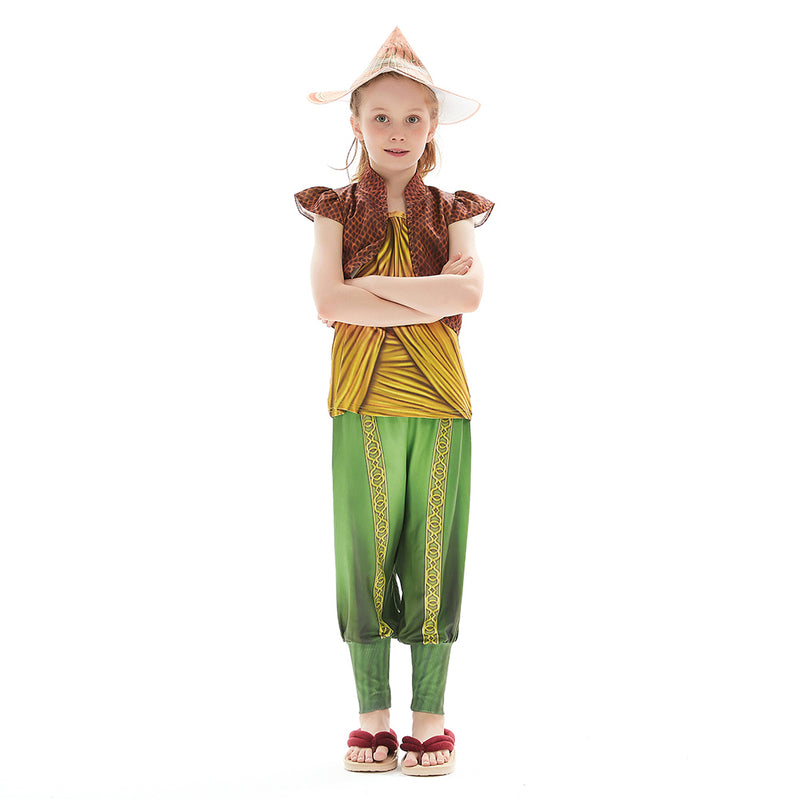 Kids Cosplay Costumes for Girls 4-Piece Suit Set with Hat Dragon Adventure Role Play Set Costume for Halloween Party Dress Up(130cm)