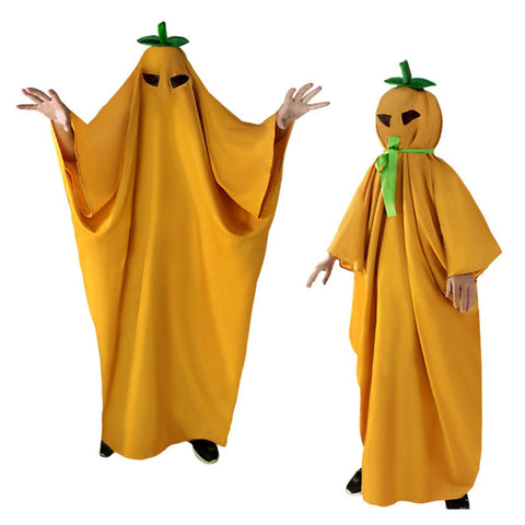 Adult/Kids Ghost Grimace Pumpkin Shawl Cloak Outfits Cosplay Costume Halloween Carnival Party Suit