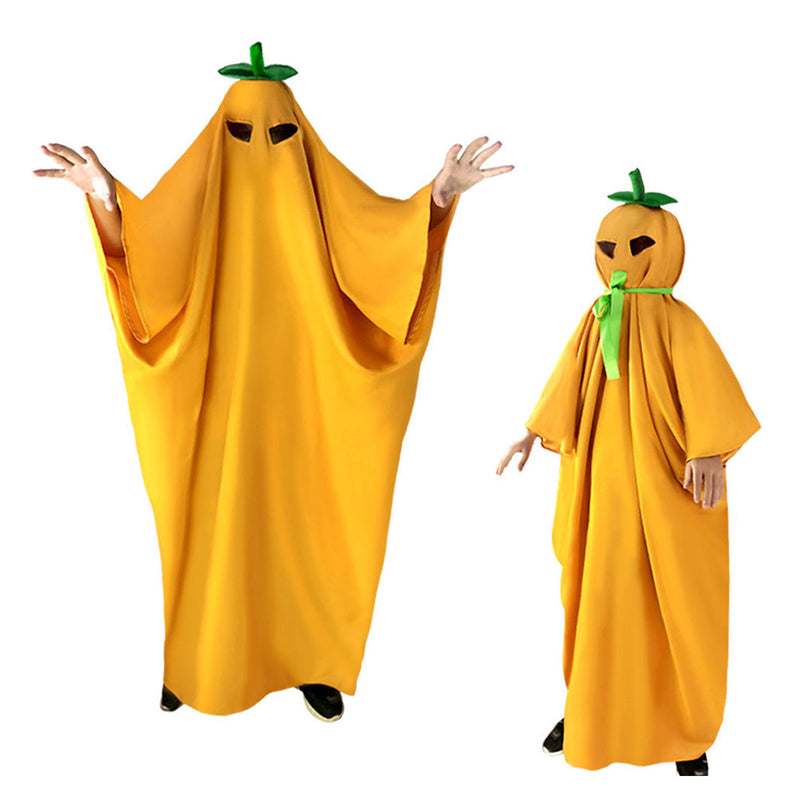 Adult/Kids Ghost Grimace Pumpkin Shawl Cloak Outfits Cosplay Costume Halloween Carnival Party Suit