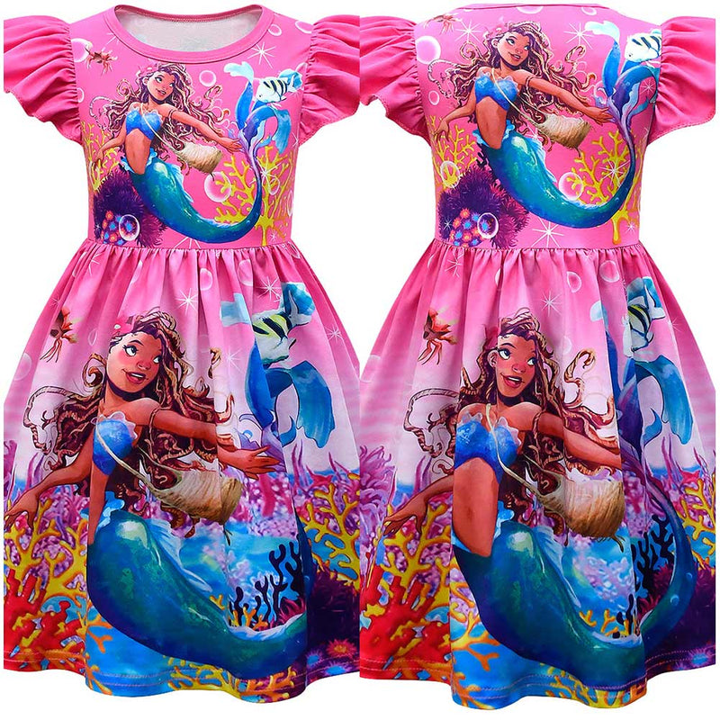 Kids Girls Ariel Cosplay Costume Outfits Fantasia Halloween Carnival Party Disguise Suit