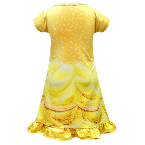 Kids Girls Beauty and the Beast Belle Cosplay Costume Outfits Halloween Carnival Suit