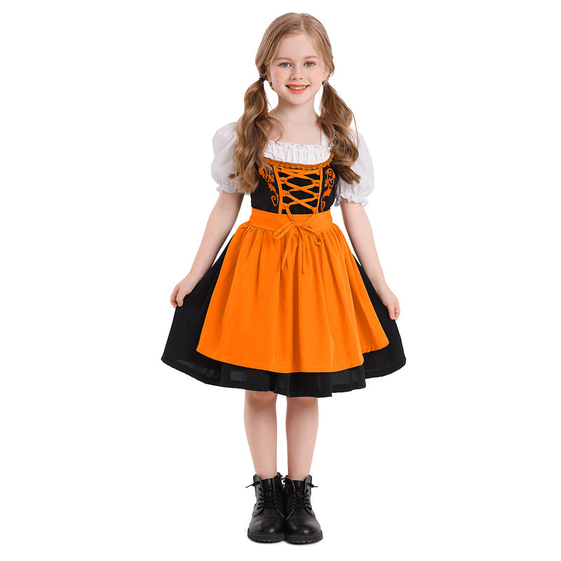 Kids Girls Beer Festival maid dress Cosplay Costume Outfits Halloween Carnival Suit