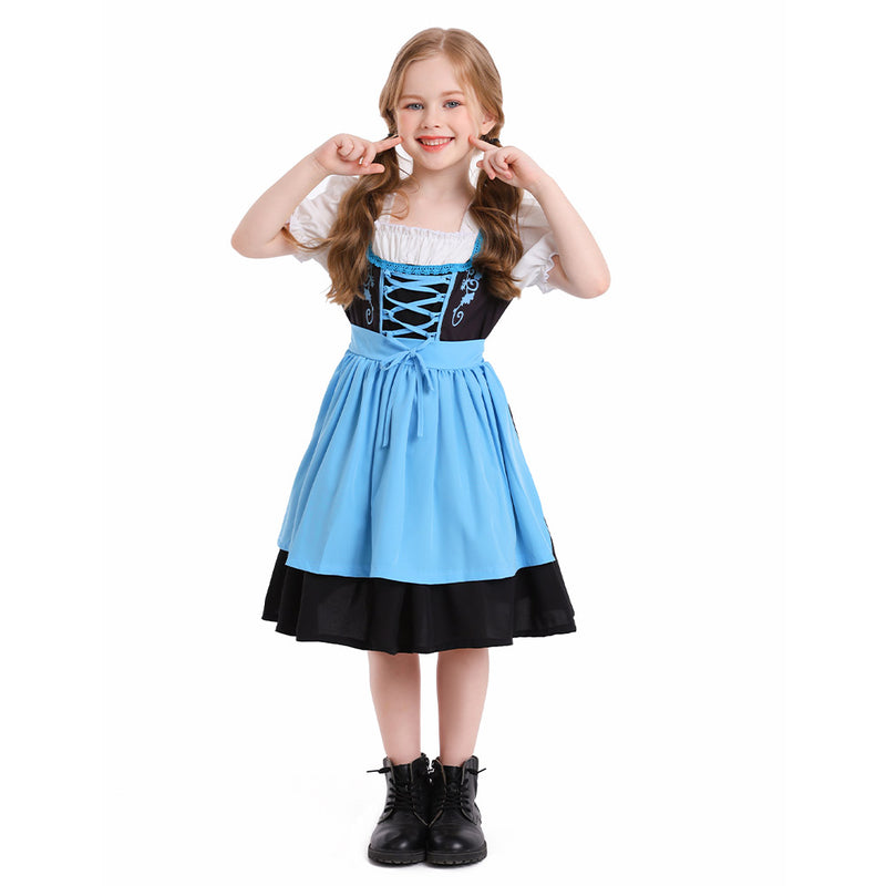 Kids Girls Beer Festival maid dress Cosplay Costume Outfits Halloween Carnival Suit