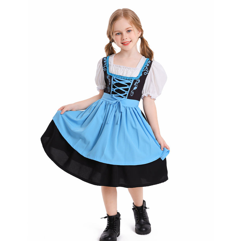 Kids Girls Beer Festival maid dress Cosplay Costume Outfits Halloween Carnival Suit