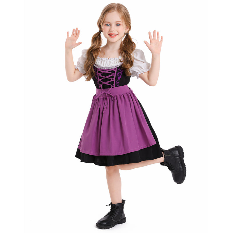 Kids Girls Beer Festival maid dress Cosplay Costume Outfits Halloween Carnival Suit