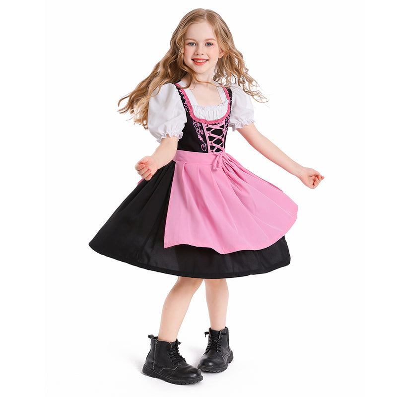 Kids Girls Beer Festival maid dress Cosplay Costume Outfits Halloween Carnival Suit