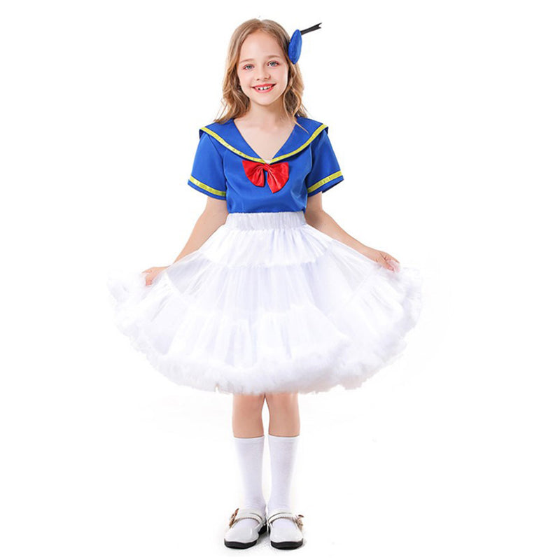 Kids Girls Cartoon Duck Cosplay Costume Tutu Dress Outfits Halloween Carnival Suit