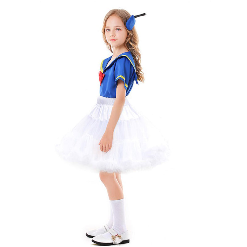 Kids Girls Cartoon Duck Cosplay Costume Tutu Dress Outfits Halloween Carnival Suit