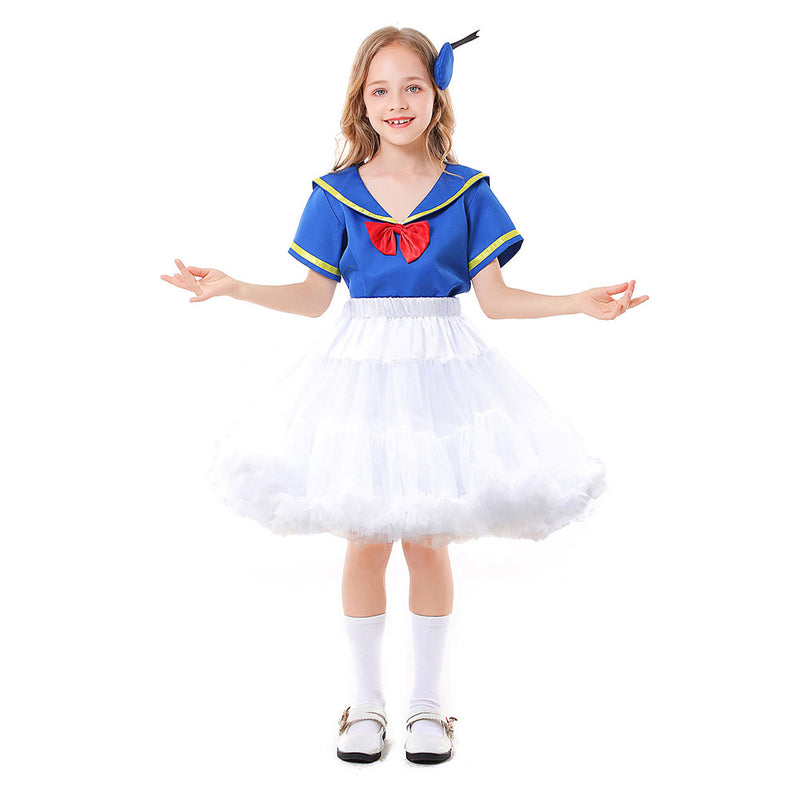 Kids Girls Cartoon Duck Cosplay Costume Tutu Dress Outfits Halloween Carnival Suit