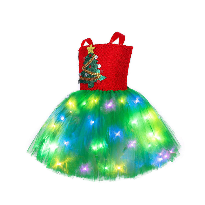 VeeGet Kids Girls Christmas TUTU Dress Christmas Tree Cosplay Costume Outfits GirlKidsCostume