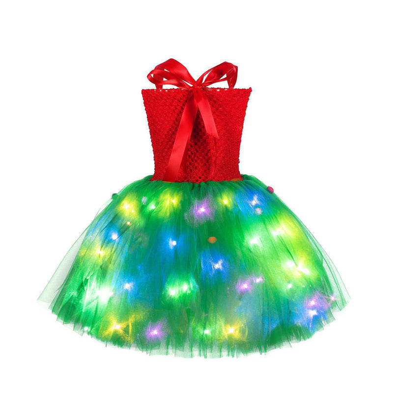 VeeGet Kids Girls Christmas TUTU Dress Christmas Tree Cosplay Costume Outfits GirlKidsCostume