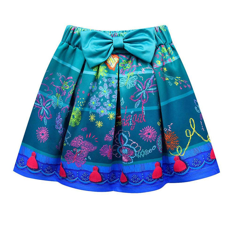 Kids Girls Encanto Cosplay T-shirt Skirt Bag Set Costume Outfits Halloween Carnival Suit