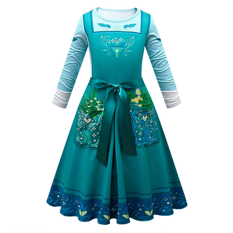 Kids Girls Encanto Julieta Cosplay Costume Dress Outfits Halloween Carnival Suit